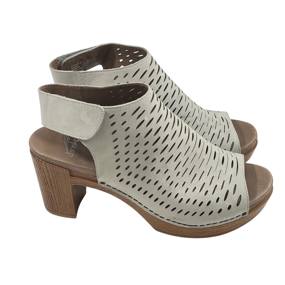 Dansko Danae Leather Perforated Peep Toe Slingback Sandals 
EU‎ 40 US 9.5-10